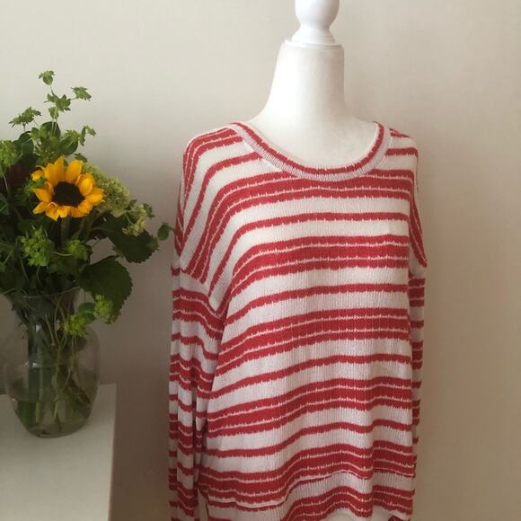 Splendid Red and White Striped Knit Sweater - Picture 2 of 6